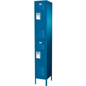 Asi Group 11-12121266-25-S ASI Storage Traditional 2-Tier 2 Door Locker, 12"W x 12"D x 66"H, Gray, Assembled image.