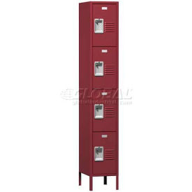 Asi Group 11-14121578-25-S ASI Storage Traditional 4-Tier 4 Door Locker, 12"W x 15"D x 78"H, Gray, Assembled image.