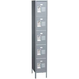 Asi Group 11-15121266-25-S ASI Storage Traditional 5-Tier 5 Door Locker, 12"W x 12"D x 66"H, Gray, Assembled image.