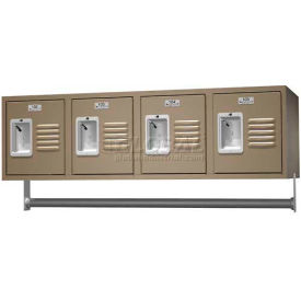 Asi Group 11-184518131-03-S ASI Storage Traditional 4 Person Wall Locker, 11-1/4"W x 18"D x 13"H, Almond, Assembled image.