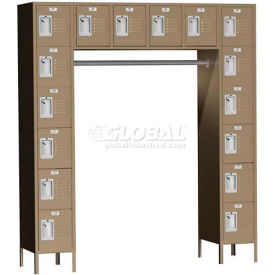 Asi Group 11-18691878-11 ASI Storage Traditional 16 Person Locker, 69-1/8"W x 18"D x 78"H, Black, Assembled image.