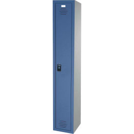 Asi Group 11-911212600 9509 ASI Storage Traditional 1-Tier 1 Door Plastic Locker, 12"W x 12"D x 60"H, Blue, Assembled image.