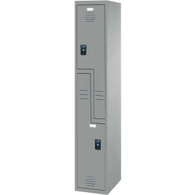 Asi Group 11-9Z1212600 9211 ASI Storage Traditional Z-Style 2 Door Plastic Locker, 12"Wx12"Dx60"H, Burgundy, Assembled image.