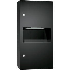 ASI® Surface Mounted Paper Towel Dispenser & Waste Receptacle Stainless Steel Black