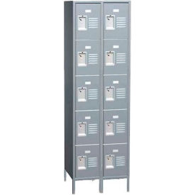 ASI Storage Traditional 5-Tier 10 Door Locker 24""W x 18""D x 66""H Gray Assembled