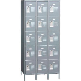 ASI Storage Traditional 5-Tier 15 Door Locker 36""W x 18""D x 66""H Black Assembled