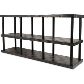 SPC Industrial™ DuraShelf™ Adjustable Solid Shelving 96"W x 24"D x 45"H Black