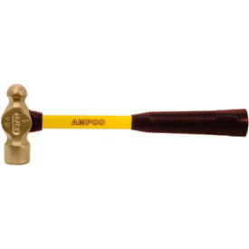 Ampco Safety Tools H-4FG AMPCO® H-4FG Non-Sparking Ball Peen Hammer W/ Fiberglass Handle 2Lb 14" OAL image.