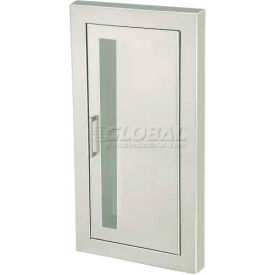 Activar Construction Products Group 1036V10 Activar Inc. SS Fire Extinguisher Cabinet, Vertical Acrylic Window, Semi-Recessed 1.5" Sq. Trim image.