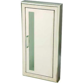 Activar Inc. SS Fire Extinguisher Cabinet Vertical Acrylic Window Semi-Recessed 3"" Rolled Trim