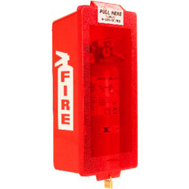 Activar Construction Products Group ABS16RC Activar Inc. ABS Plastic Indoor Fire Extinguisher Cabinet, Surface Mount, 16"H, Red/Clear image.