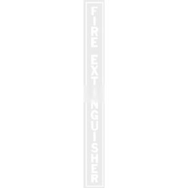 Vertical Decal Fire Extinguisher Lettering On Clear Film White