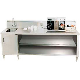 Advance Tabco, Inc. BEV-30-72L Advance Tabco 304 Stainless Steel Table, 72 x 30", Left Sink & Undershelf, 14 Gauge image.