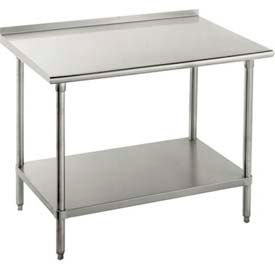 Advance Tabco, Inc. FMS-307 Advance Tabco 304 Stainless Steel Table, 84 x 30", Undershelf, 1-1/2" Backsplash, 16 Gauge image.
