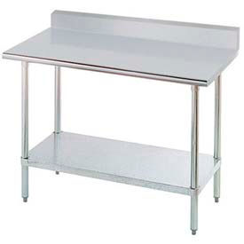 Advance Tabco, Inc. KLAG-246-X Advance Tabco 430 Stainless Steel Table, 72 x 24", Undershelf, 5" Backsplash, 16 Gauge image.