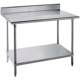Advance Tabco, Inc. KMS-307 Advance Tabco 304 Stainless Steel Table, 84 x 30", Undershelf, 5" Backsplash, 16 Gauge image.