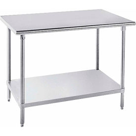 Advance Tabco, Inc. SAG-305 Advance Tabco 430 Stainless Steel Table, 60 x 30", Adjustable Undershelf, 16 Gauge image.