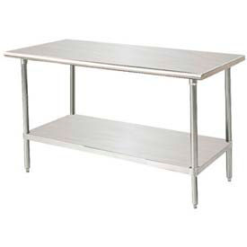 Advance Tabco, Inc. SAG-308 Advance Tabco 430 Stainless Steel Table, 96 x 30", Adjustable Undershelf, 16 Gauge image.
