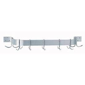 Advance Tabco, Inc. SW1-72 Advance Tabco SW1-72 Wall-Mounted Pot Rack Stainless Steel - Single Bar 9 Double Hooks 72 x 8-1/2 image.