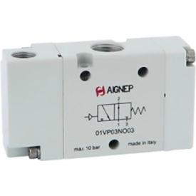 Alpha Technologies Llc 01VP03NC03 Aignep USA 3/2 Normally Closed Single Air-Actuated Valve Pilot Spr Return G1/4" Ports image.