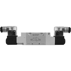 Alpha Technologies Llc 01VS1300020202 Aignep USA 3/2, G 1/8 Double Solenoid Valve, Pilot, 24V DC/3W Coil, LED Connection image.