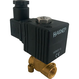 Alpha Technologies Llc 02F03102N0N40901 Aignep USA Fluidity 02F Direct-Acting Solenoid Valve, 2/2 NC, NBR Seal, 1/4" NPTF, 2 mm, 110V AC image.