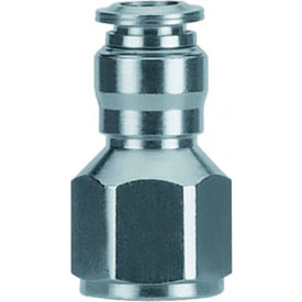 Alpha Technologies Llc 57030-10-1/2 Aignep USA Straight Female Metal Release Collet 10mm Tube x 1/2" BSPP image.