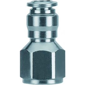 Alpha Technologies Llc 57030-10-3/8 Aignep USA Straight Female Metal Release Collet 10mm Tube x 3/8" BSPP image.