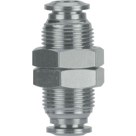 Alpha Technologies Llc 60050-04 AIGNEP Bulkhead Union, 60050-04, 1/4" Tube, Stainless Steel image.