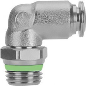 Alpha Technologies Llc 57110-14-1/2 Aignep USA Swivel Male Elbow Metal Release Collet 14mm Tube x 1/2" Swift-Fit image.