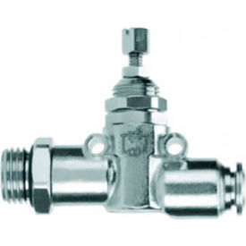 Alpha Technologies Llc 57920-10-3/8 Aignep USA Needle Valve 10mm Tube x 3/8" Metal Release Collet Flow In Screw Adjustment image.