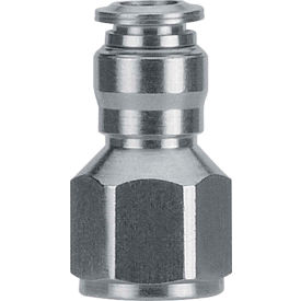 Alpha Technologies Llc 89030-06-06 AIGNEP Straight Female, 89030-06-06, 3/8" Tube x 3/8" NPTF Female Thread, Metallic Collet image.