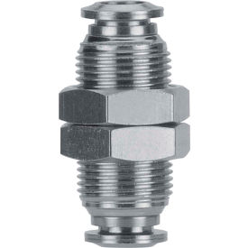 Alpha Technologies Llc 89050-02 AIGNEP Bulkhead Union, 89050-02, 1/8" Tube, Metallic Collet image.