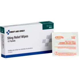 Acme United Corp. 19-002 First Aid Only Sting Relief Wipes, 10/box image.