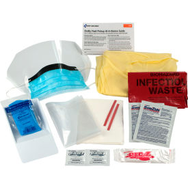 First Aid Only Bloodborne Pathogen Spill Clean Up Kit, Single Use Tray, Corrugate, 14 Piece