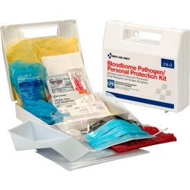 Acme United Corp. 216-O First Aid Only Bloodborne Pathogen Spill Clean Up Kit with CPR Pack, Plastic Case, 31 Piece image.