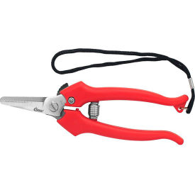 Acme United Corp. 3411FP Clauss Cutter with Lanyard, 6" Length, Straight Handle, Stainless Steel Blade, Red image.