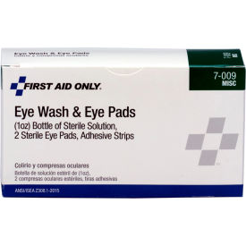 Acme United Corp. 7-009-001 PhysiciansCare 1 oz. Eyewash, Eyepads & Adhesive Strips, 1 set/box image.
