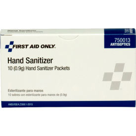 Acme United Corp. 750013 First Aid Only Hand Sanitizer Packets, 10/Box image.