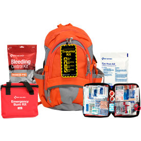 Acme United Corp. 91265 First Aid Only Trauma Backpack Kit, Fabric, Red, 233 Pieces image.