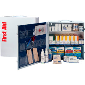 First Aid Only® 3 Shelf Industrial Station 1092 Piece Metal Cabinet w/ 12 Pocket Vinyl Liner
