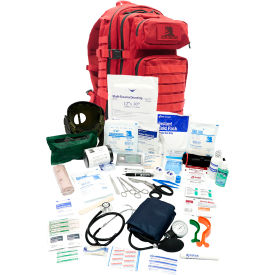 Elite First Aid Tactical Trauma Advanced Backpack with Bleeding Control 210 Pieces Fabric Case 