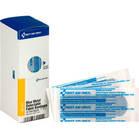Acme United Corp. FAE-3011 First Aid Only FAE-3011 SmartCompliance Refill Metal Detectable Bandages, 1"X3", Blue, 40/Box image.