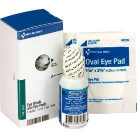 Acme United Corp. FAE-6021 First Aid Only FAE-6021 SmartCompliance Refill 2 Eye Wash & Eye Pads, 1 Bottle, 1 Oz. image.
