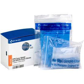 Acme United Corp. FAE-6100 First Aid Only FAE-6100 SmartCompliance Refill CPR Shield & Nitrile Gloves, 1 Shield, 2 Pair Gloves image.