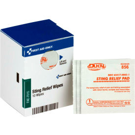 Acme United Corp. FAE-7015 First Aid Only FAE-7015 SmartCompliance Refill Sting Relief Wipes, 10/Box image.