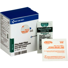 First Aid Only FAE-7115-001 SmartCompliance Refill 20 Sting Relief Wipes & 10 Hydrocortisone Packets
