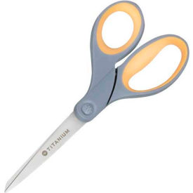 Acme United Corp. 13526 Westcott® Titanium Bonded Scissors with Soft Grip Handles, 7"L Straight, Gray/Yellow image.