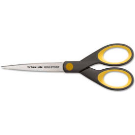 Acme United Corp. 14851****** Westcott® Titanium Bonded Non-Stick Scissors, 7"L Straight, Gray/Yellow image.