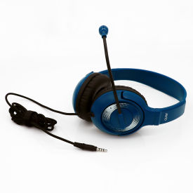 Avid 2AE5-5BL AVID® AE-55 Personal On-Ear Headset with Microphone and TRRS Plug, Blue image.